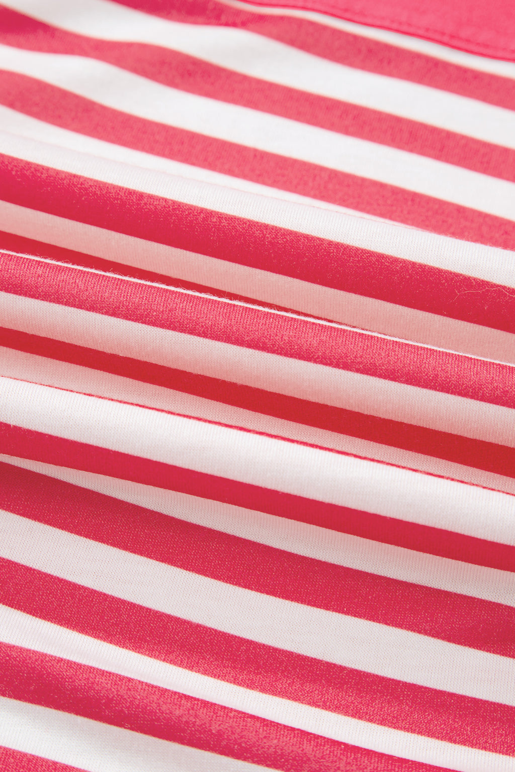 Pink Stripe Color Block Patchwork Drop Shoulder Long Sleeve Tunic Top