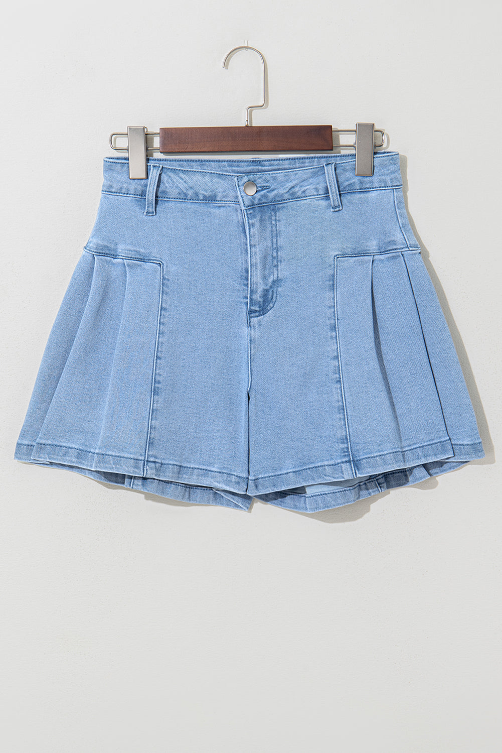 Dusk Blue Flared Denim Shorts